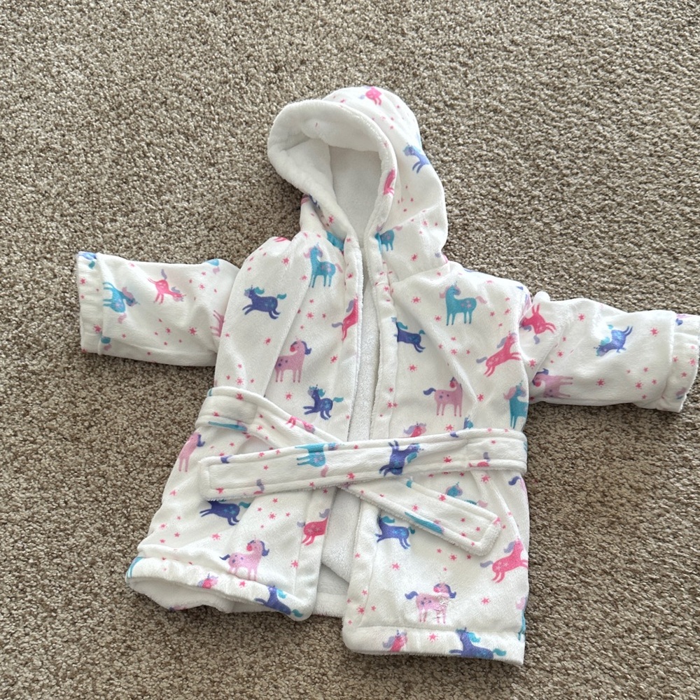 Kids Unicorn Print Pajama Robe